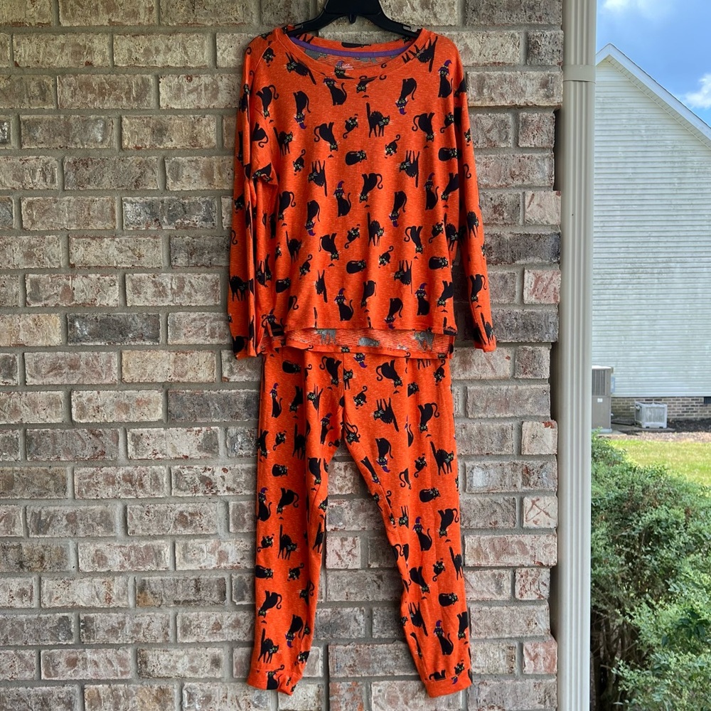 🍒💣 Halloween witchy black cat pj set